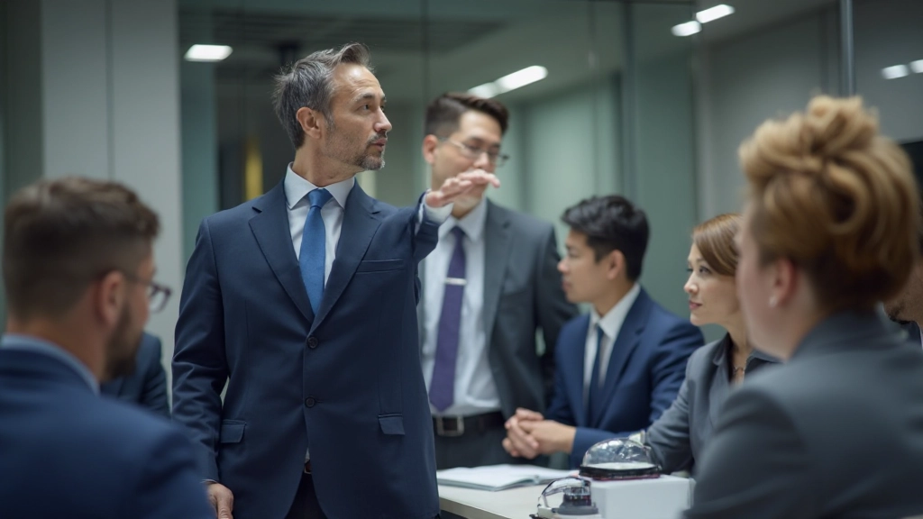 Лидер проводит встречу с командой